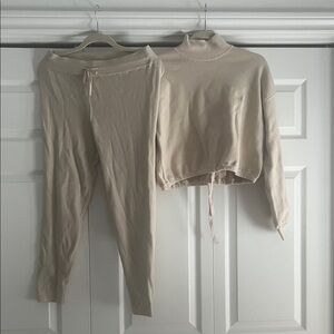 Bar III Beige Jogger and Top Set